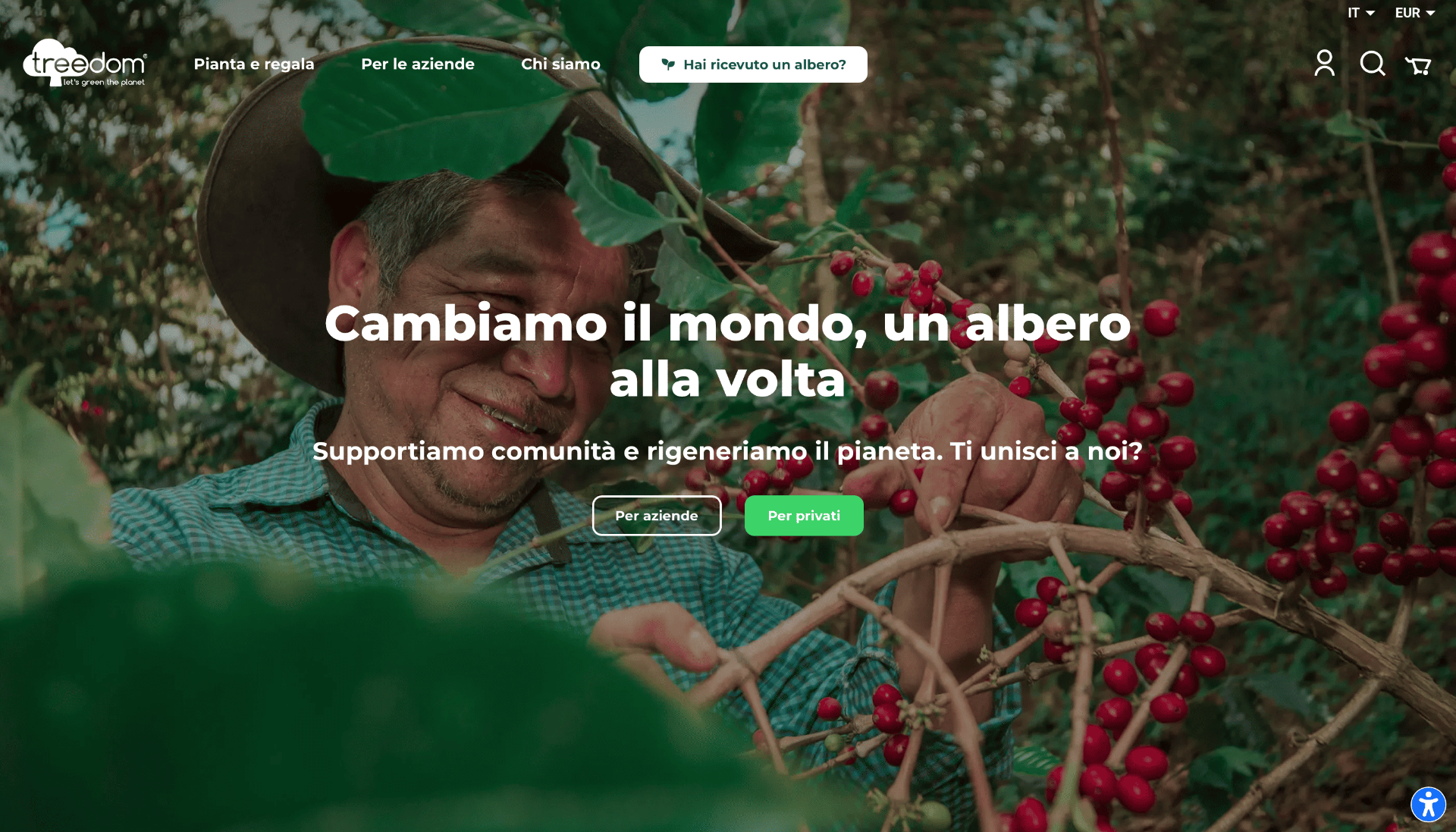 Sito web Treedom — Sostenibilità · E-commerce